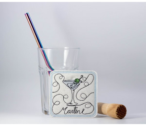 Stickdatei ITH - Untersetzer Martini